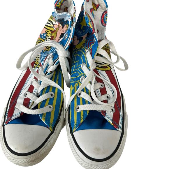 Converse All Star High Top Tennis Shoes Wonder Woman Size 8 DC Comics Rare - Picture 4 of 6
